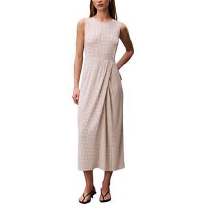 Calvin Klein Womens  Printed Crepe Jersey Maxi Dress, White